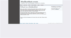 Desktop Screenshot of haikuhut.com